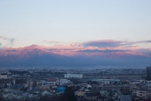 北アルプスを一望